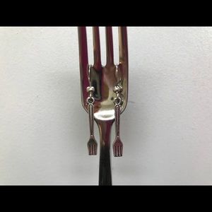 4 pair FORK🍴Earrings-Sterling Hooks & Metal Fork